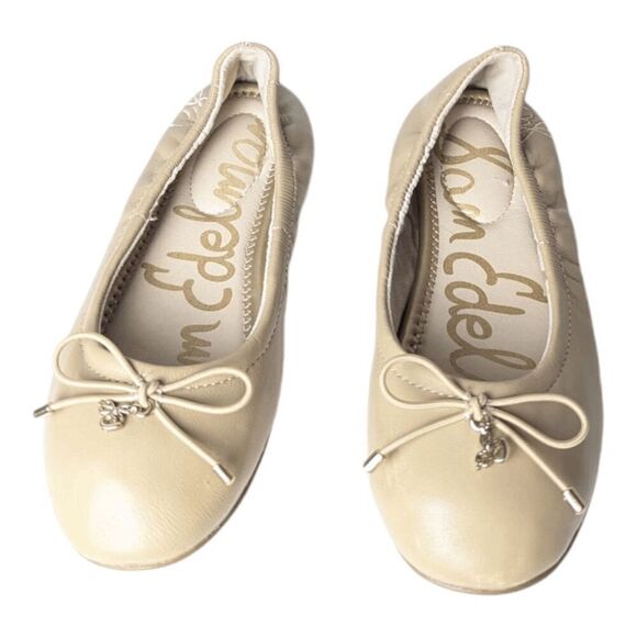 SAM EDELMAN Felicia Tan Leather Ballet Flats Girl's Size 1 - Picture 4 of 8